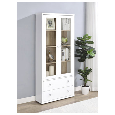 Vitrine blanche à 4 tablettes Idaho
