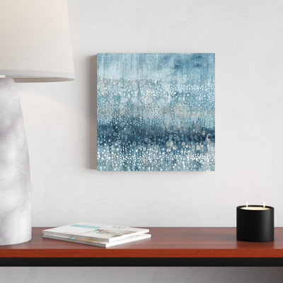 " Rain Abstract IV Blue Silver " by Danhui Nai