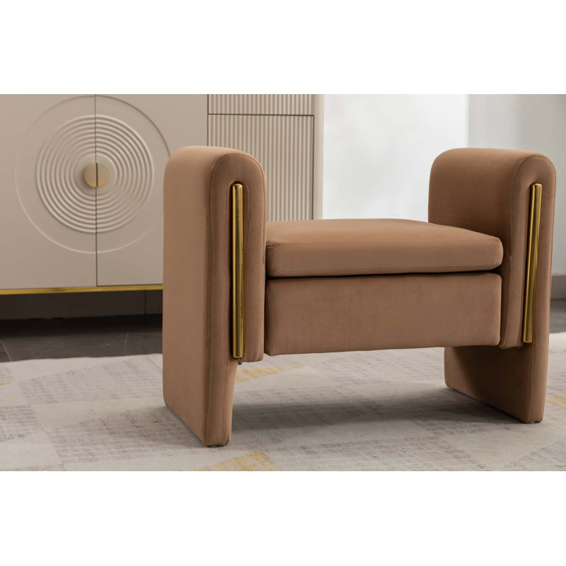 Banc de maquillage en tissu, Café