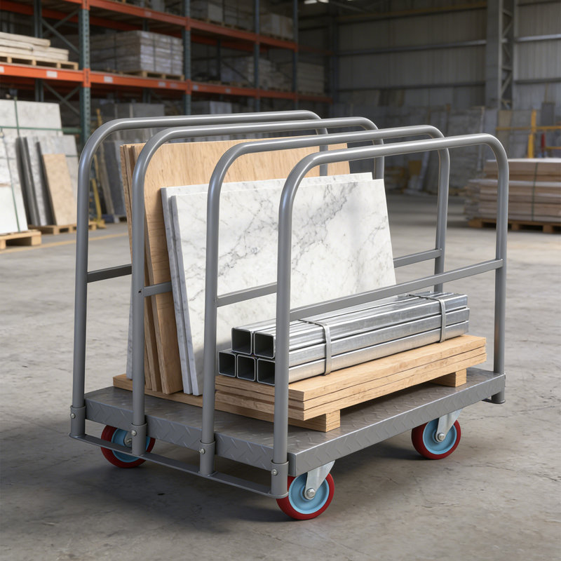 Chariot plateforme 2 en 1 robuste - Chariot à plat en acier d'une capacité de 2 500 lb avec 4 rampes amovibles - Chariot à panneau pliant de 36 po x 24 po avec roues pivotantes de 6 po - Chariot de manutention industriel pour entrepôt