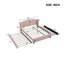 Lit plateforme tapissier en lin Blush rose, lit à oreilles grand pour rangement dans la chambre et chambre d'amis