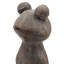 Figurine brune en forme de grenouille de yoga en pose de lotus avec des accents dorés