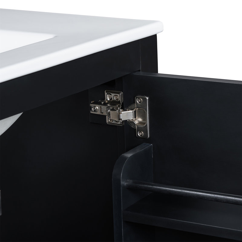 Meuble-lavabo 30 po avec lavabo simple, Noir