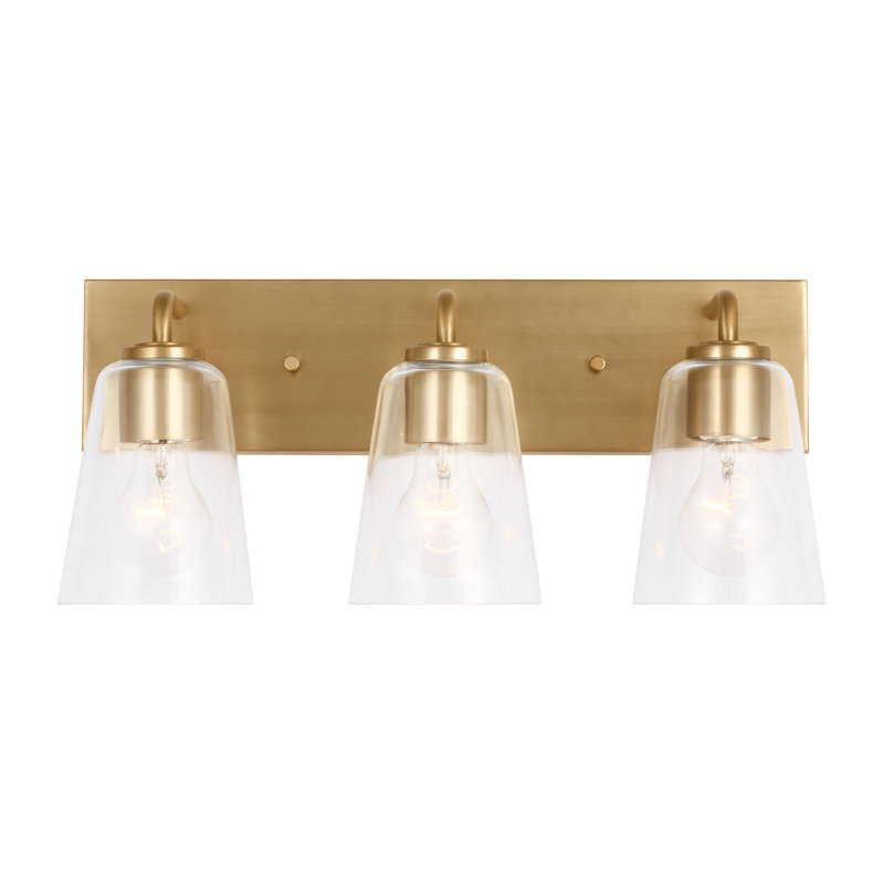 Miles Large Vanity from Generation Lighting , Clear, Satin Brass