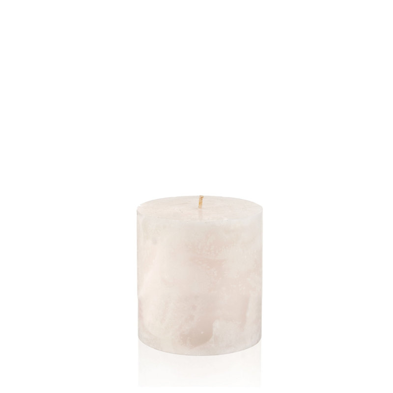 Bougie cylindrique sans parfum, Crème, crème