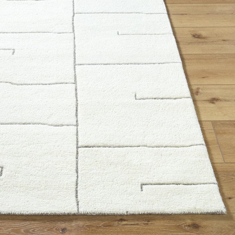 Nixxon Hand Tufted Area Rug, Rectangle 6'6" x 9'