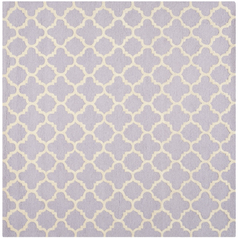 Cannen Hand Tufted Wool Geometric Rug, Square 8'