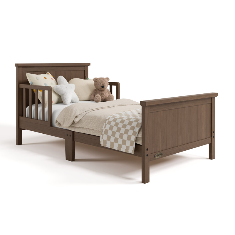 Lit pour tout-petits avec garde-corps Bailey, Noisette