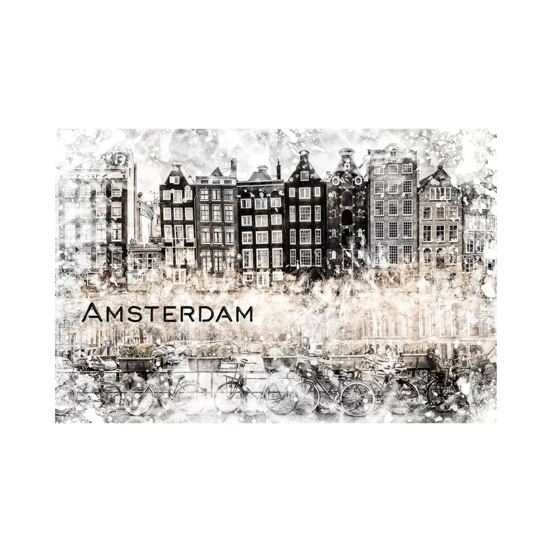 Amsterdam Collage by Melanie Viola - Wrapped Canvas Gallery-Wrapped Canvas Giclée, 101.6 cm H x 66.04 cm W x 3.175 cm D