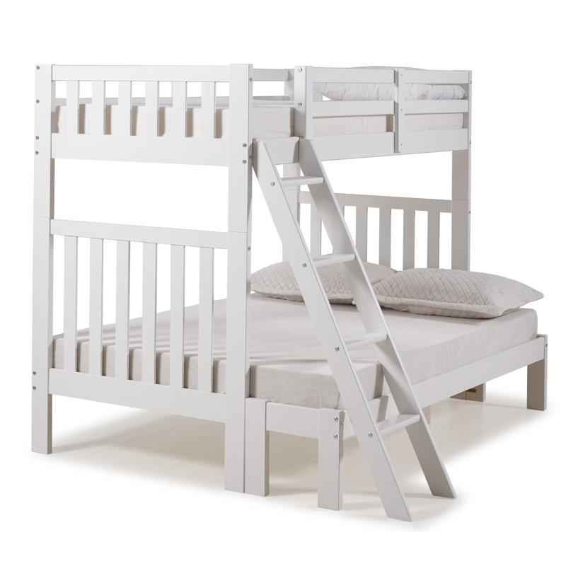 Lit superposé simple en bois de pin brésilien Reasor, blanc