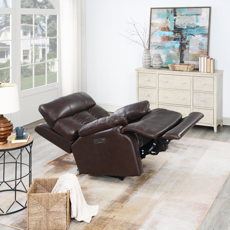 Fauteuil inclinable électrique standard en cuir véritable