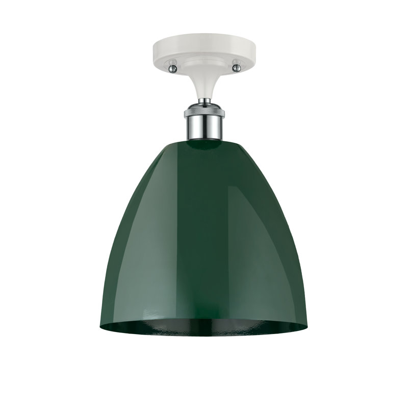 Plafonnier semi-encastré Crompond, Vert, Blanc / chrome poli