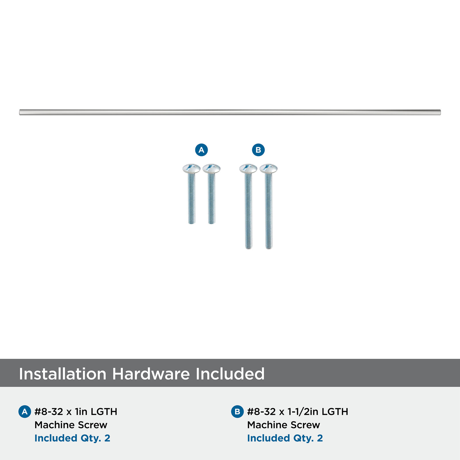 Bar Pulls Cabinet Pull, 30 1/4", Polished Chrome, 1