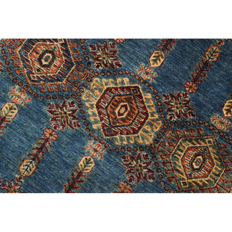 Tapis de couloir en laine noué à la main 2 pi 8 po x 9 pi 1 po Cartley Southwestern