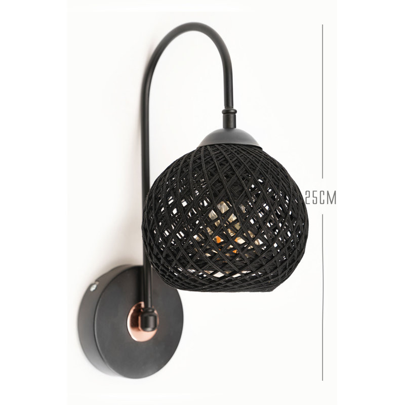 Metal Armed Sconce, Black, Black