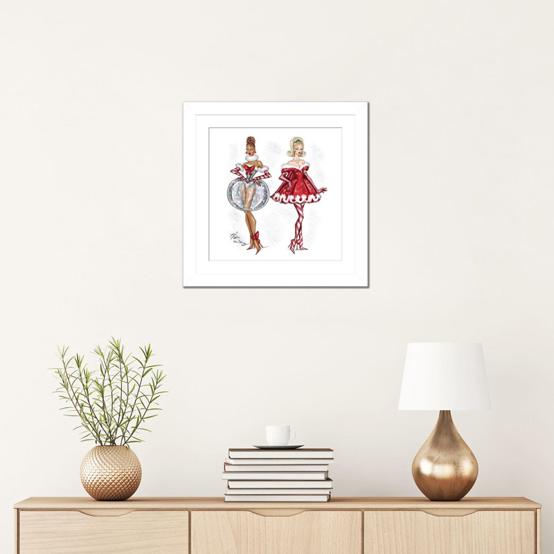 Festive Glamour 2025 - HWI576, H 16 po x l 16 po, Papier à cadre ouvert avec passe-partout, Blanc