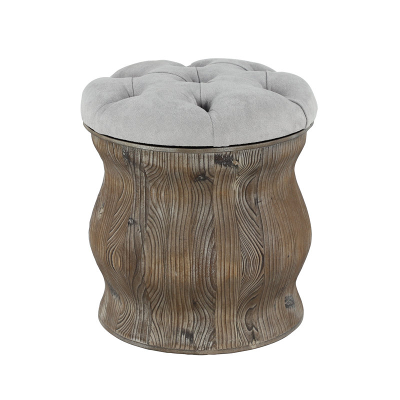 Repose-pieds de rangement rond 17 po Tolleson, Gris