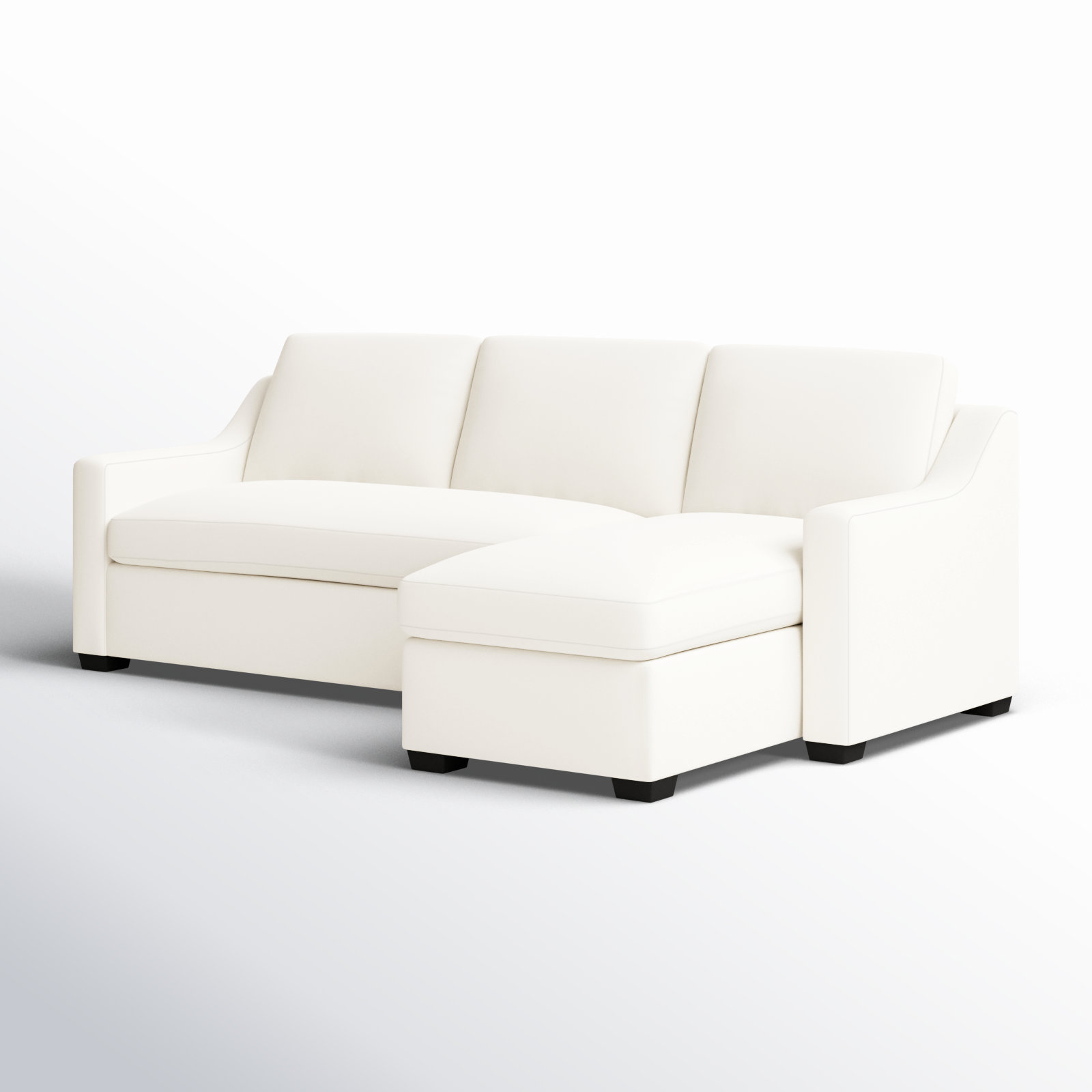 Cranbrook Upholstered Chaise L-Sectional, Right Hand Facing, Bayou Off White Canvas