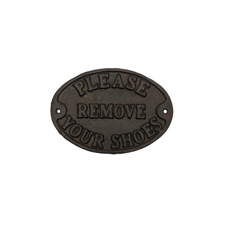 Remove Shoes Cast Iron Sign Rustic Front Door Porch Home Decor Wall Art Plaque Remove Shoes Cast Iron Sign Rustic Front Door Porch Home Decor Wall Art Plaque