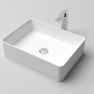 Lavabo vasque de salle de bain à surface solide blanc mat 20 po x 14 po - look transitionnel Choix d'installation polyvalents