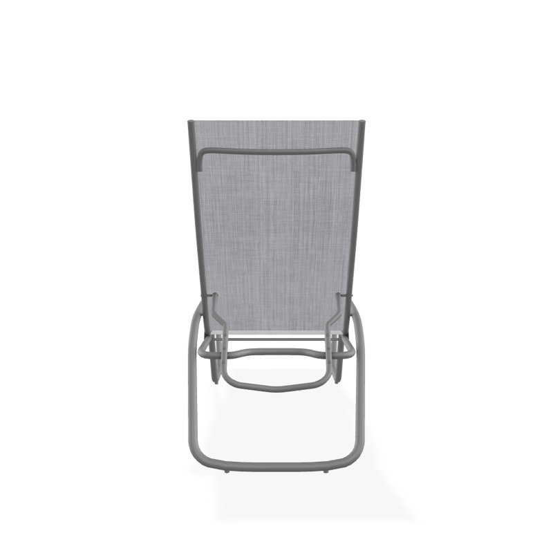 Outdoor Rust-Resistant Metal Chaise Lounge, Textured Graphite, Jewel