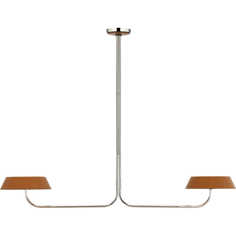 Hudson St. 64" Linear Chandelier, Polished Nickel, Nutmeg