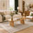 47" Oval Coffee Table, Modern Solid Wood Veneer Center Table-1908749026