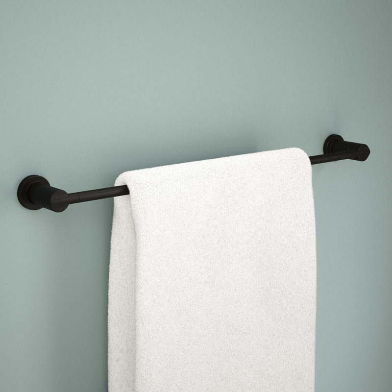 Porte-serviettes mural avec rallonge de bain 6 po Nicoli, Noir mat