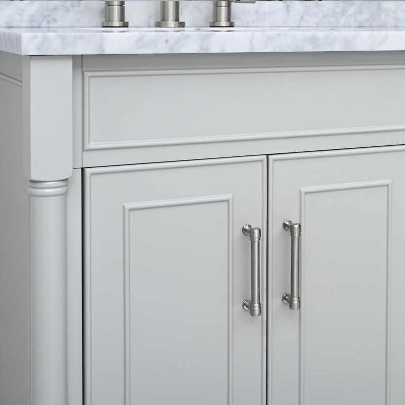 Bristol Light Gray 61'' Double Freestanding Bathroom Vanity