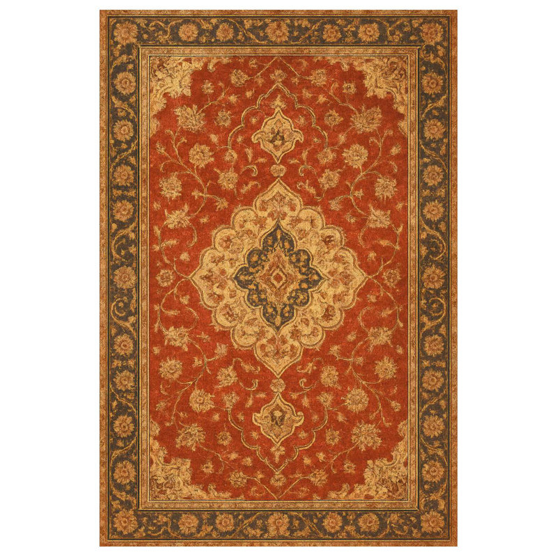 Digital Print Cotton-Polyester Brick, Rectangle 6'7" x 9'11"