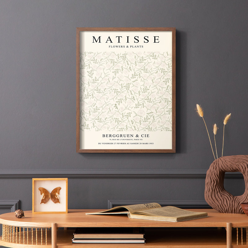 Matisse CCIV, reproduction encadrée - bois massif, Brun, H 20 po x l 16 po