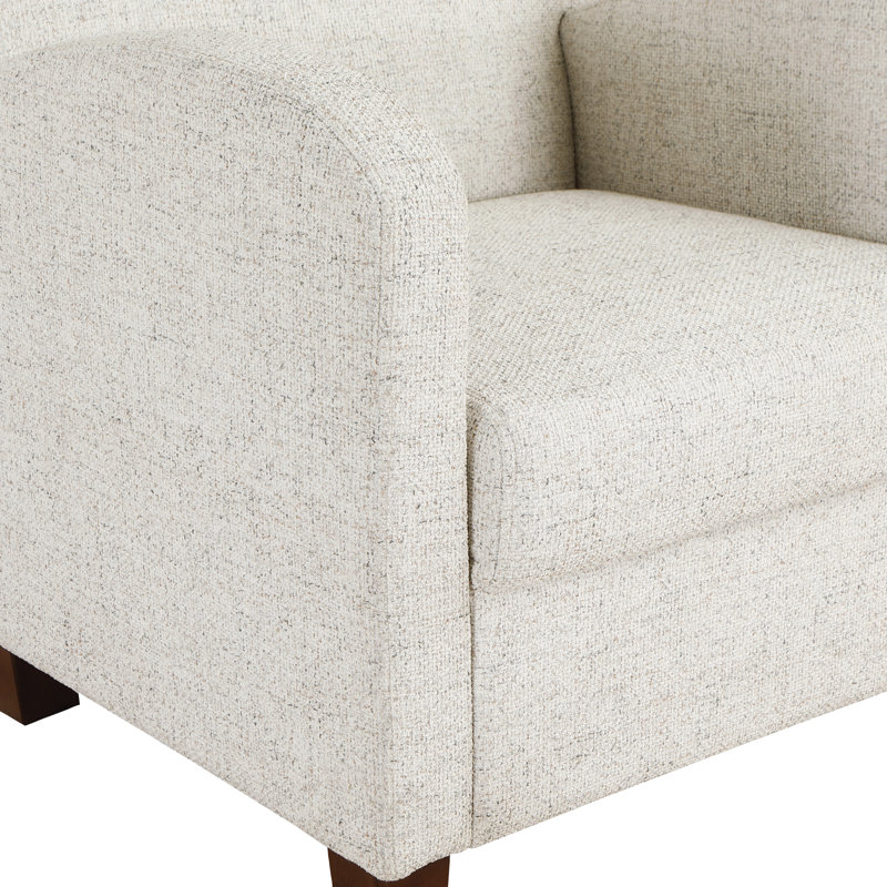 Fauteuil club avec repose-pieds 29,25 po Kaelan, Polyester blanc cassé