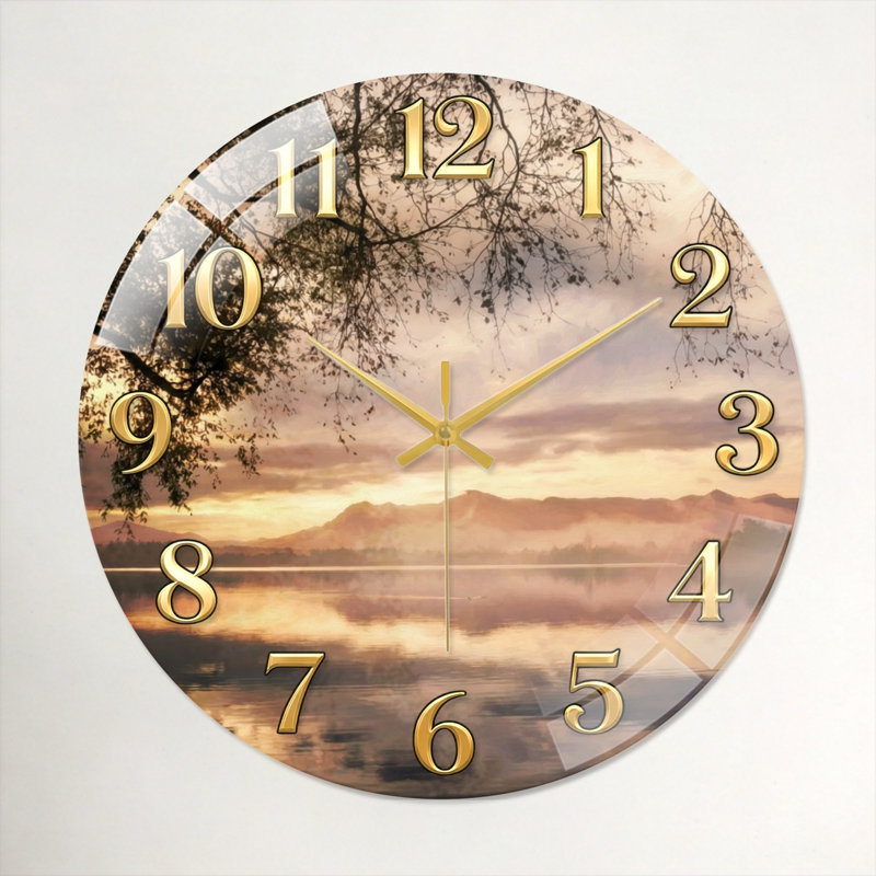 Horloge murale décorative en verre Sunset, 60x60cm(23.6x23.6inch)