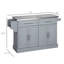 Îlot de cuisine roulant avec rangement, chariot de cuisine portable avec plateau en acier inoxydable, 2 tiroirs, porte-épices, porte-serviettes et couteaux, gris-958917296