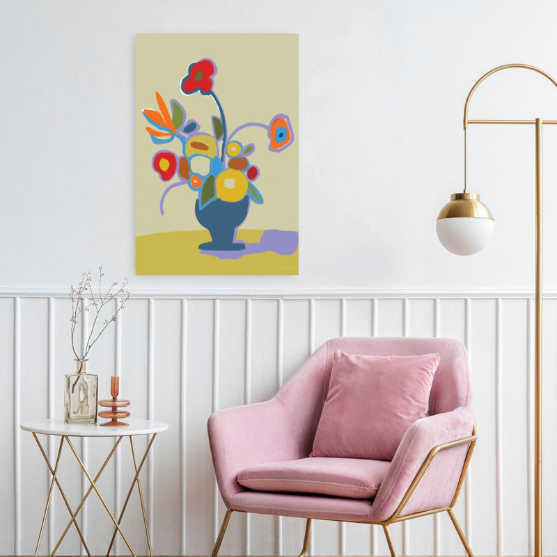 Cheers, art floral abstrait contemporain, H 24 po x l 16 po