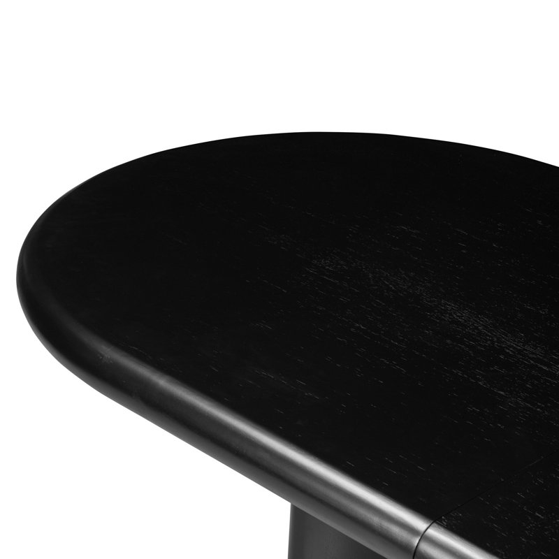 Paden Extension Dining Table-Worn Oak, Aged Black Acacia
