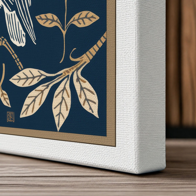 Heart-Faced Owl Japandi - Wrapped Canvas, 18x12 - 45.7 x 30.5 cm, White Border