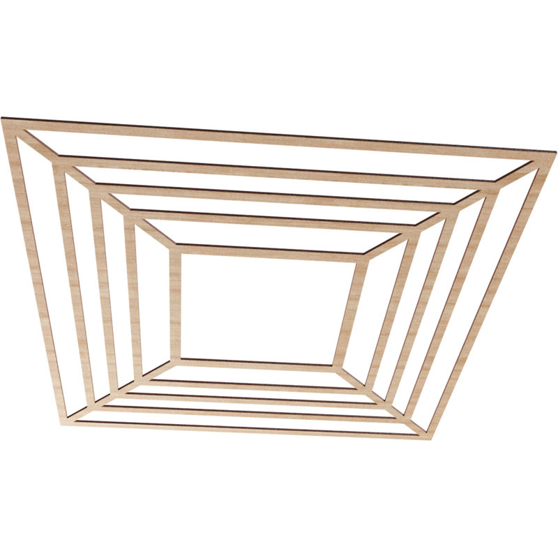 Médaillon de plafond en bois Raven, Aulne, H 40 po x l 40 po x P 0,25 po