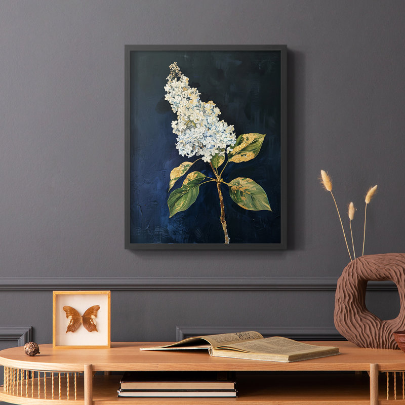 Série FLORAL CLXIV - reproduction encadrée de qualité supérieure - prête à être accrochée - aucun clou requis, Cadre noir