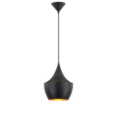 Piquito, Pendant, 11", Matte Black, Gold-Black Mix Steel
