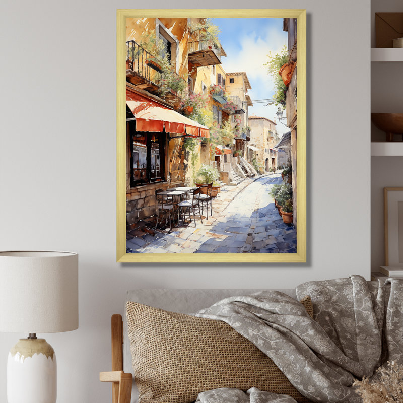 "Italian Village Essence 2", H 20 po x l 12 po x P 1 po, Cadre doré simple