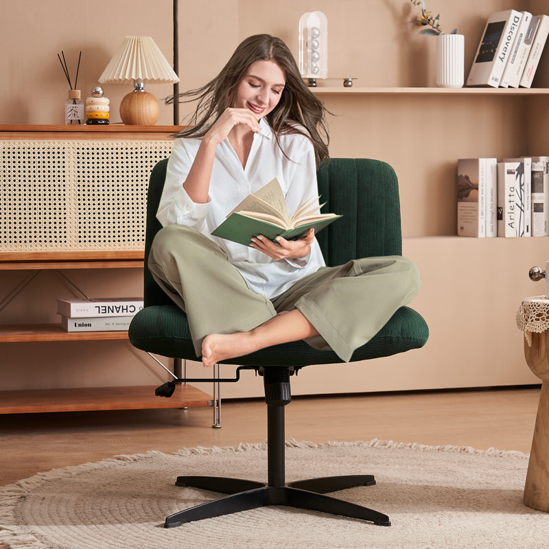 Latitude Run® Rishard Criss Cross Leg Armless Task Office Chair With No ...