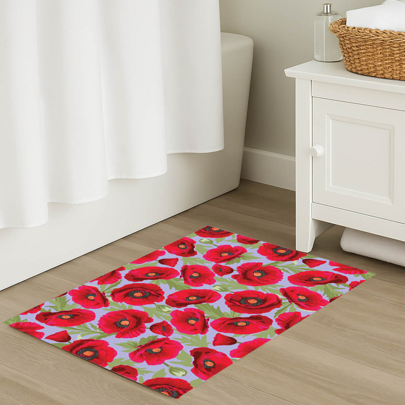 Tapis de bain Myah Poppie, Pervenche, Simple - L 34 po x l 21 po