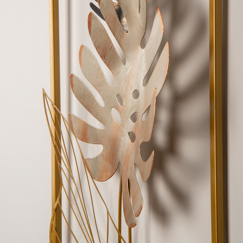 Hand-Painted Decorative Metal Wall Accessory, 12.6 x 2.0 x 35.4 inches | 100% Metal, Thickness: 0.03 inches | Unique Art Piece for Home Decor, Adds Color & Texture to Any Space, Perfect for Living Room & Office