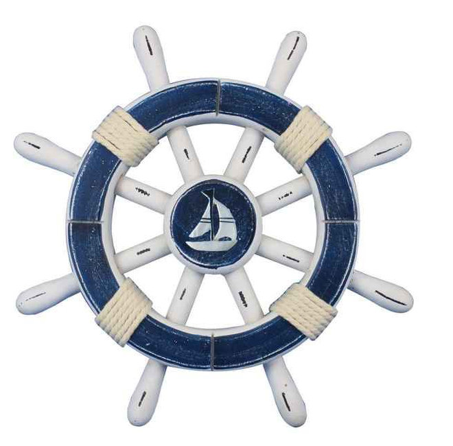 Coastal Abstract Wall Decor, Dark Blue/White