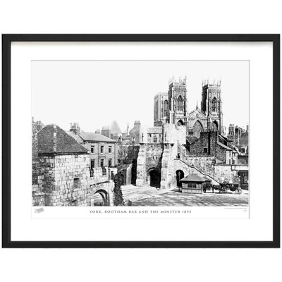 York, Bootham Bar and the Minster 1893 1 Piece Single Picture Frame Wall Art