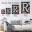 Wall Art Print Letter R in Flowers Watercolour Bold Leaves Floral Word Art Poster