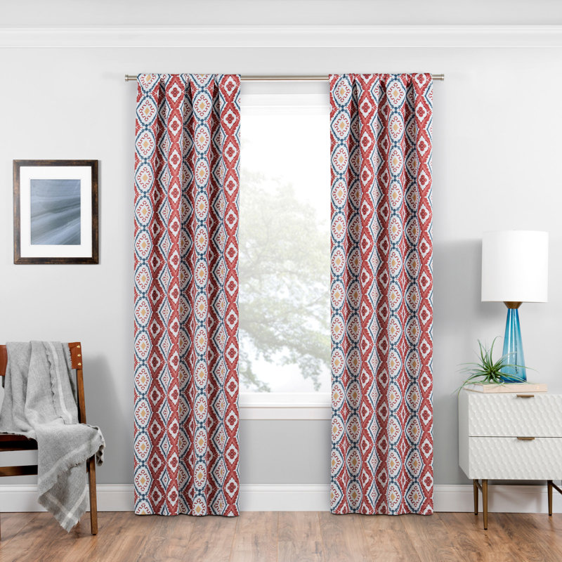 Isante Blackout Curtain Single Panel, 37" W x 63" L, Red