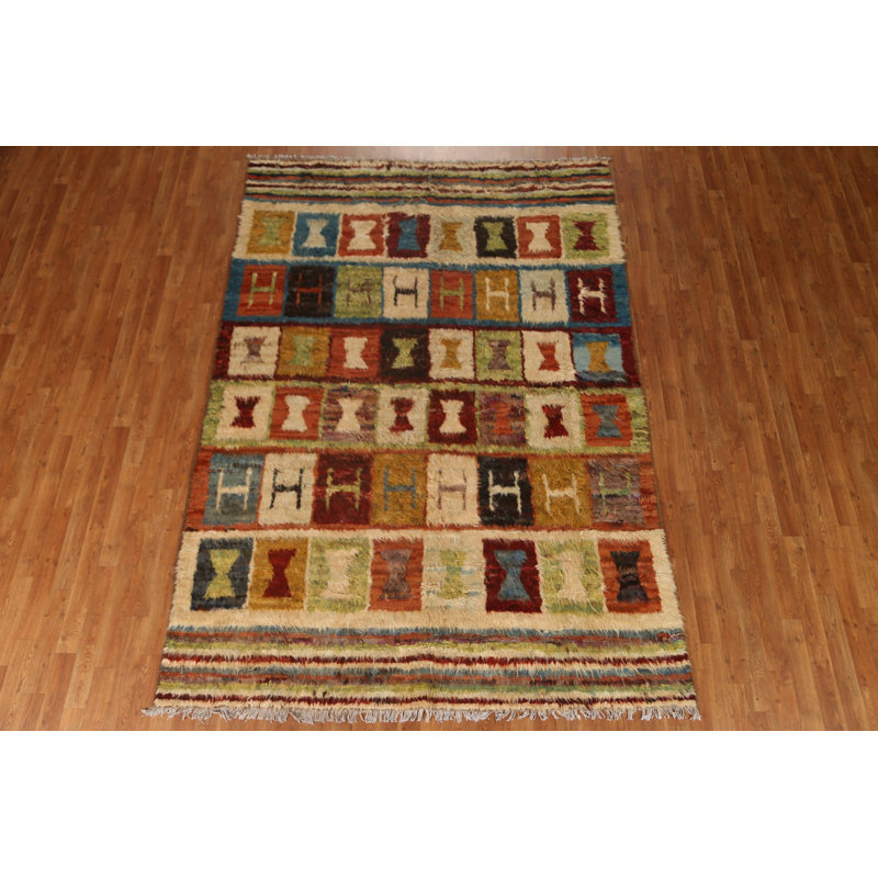 One-of-a-Kind Rectangle 6'7'' X 9'6'' New Age Wool Area Rug in