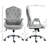 Vinsetto Home Office Chair,Velvet Computer Chair,Button Tufted Desk Chair with Swivel Wheels,Adjustable Height,and Tilt Function,Light Gray